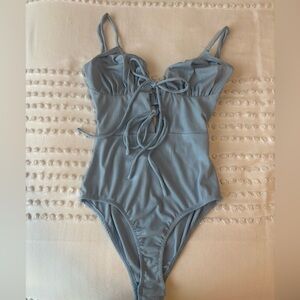 Princess Polly Light Blue Ribbed Swimwear